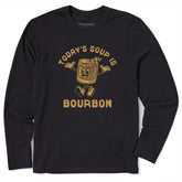 Men's Today's Soup is Bourbon Long Sleeve Crusher Tee