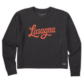 Women's Lasagna Script Long Sleeve Crusher Boxy Tee