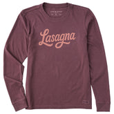 Women's Lasagna Script Long Sleeve Crusher Tee