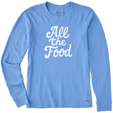 Women's All the Food Script Long Sleeve Crusher Tee