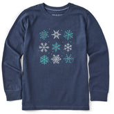 Kids Nine Snowflakes Long Sleeve Crusher Tee