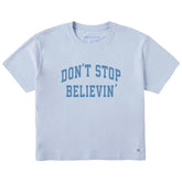 Women's Don't Stop Believin' Arch Short Sleeve Crusher Boxy Tee