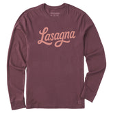 Men's Lasagna Script Long Sleeve Crusher Tee