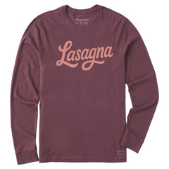 Men's Lasagna Script Long Sleeve Crusher Tee