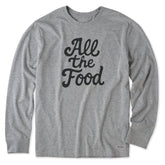 Men's All the Food Script Long Sleeve Crusher Tee