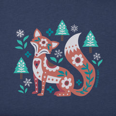Kids Fox in the Winter Long Sleeve Crusher Tee