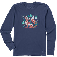 Women's Fox in the Winter Long Sleeve Crusher Tee