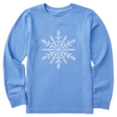 Kids Contrast Snowflake Long Sleeve Crusher Tee