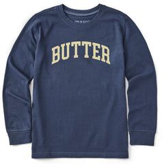 Kids Butter Athletic Arch Long Sleeve Crusher Tee