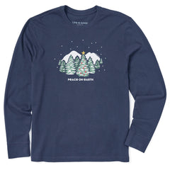 Men's Snowy Xmas Long Sleeve Crusher Tee