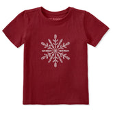 Toddler Contrast Snowflake Short Sleeve Crusher Tee