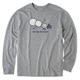 Men's Trying My Best Snowman Long Sleeve Crusher Tee