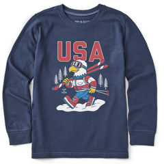 Kids USA Eagle Ski Long Sleeve Crusher Tee