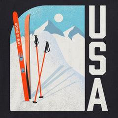 Men's USA Ski Mountain Short Sleeve Crusher Tee