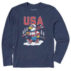Men's USA Eagle Ski Long Sleeve Crusher Tee