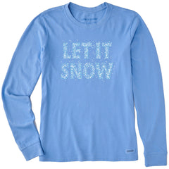 Women's Let it Snow Sparkle Long Sleeve Crusher Tee