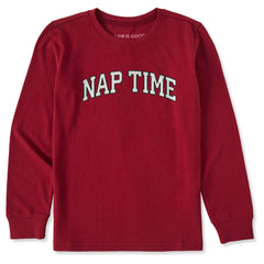 Kids Nap Time Outline Arch Long Sleeve Crusher Tee