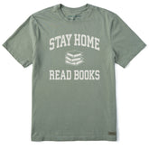 Men's Stay Home Read More Books Arch Short Sleeve Crusher Tee