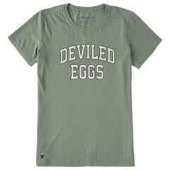 Women's Deviled Eggs Outline Arch Short Sleeve Crusher Tee
