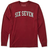 Men's Six Seven Outline Arch Long Sleeve Crusher Tee