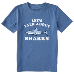 Kids Let's Talk About Sharks Short Sleeve Crusher Tee