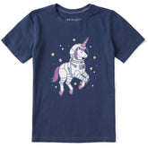 Kids Unicorn Astronaut Short Sleeve Crusher Tee