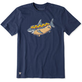 Men's Hot Dog Shark Short Sleeve Crusher Tee