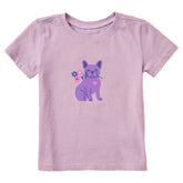 Toddler Frenchie Flowers Short Sleeve Crusher Tee