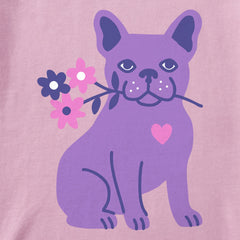 Toddler Frenchie Flowers Short Sleeve Crusher Tee