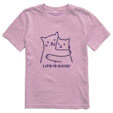 Kids Hugging Cats Short Sleeve Crusher Tee