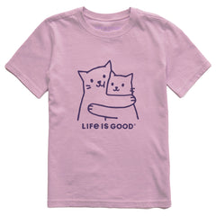 Kids Hugging Cats Short Sleeve Crusher Tee