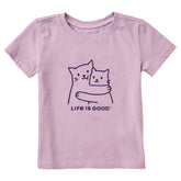 Toddler Hugging Cats Short Sleeve Crusher Tee