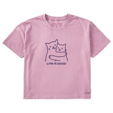Women's Hugging Cats Short Sleeve Crusher Boxy Tee