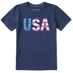 Kids USA Daisy Watercolor Short Sleeve Crusher Tee