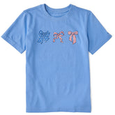 Kids Three American Bows Short Sleeve Crusher Tee