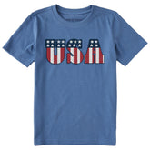 Kids Red White and USA Short Sleeve Crusher Tee