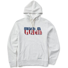 Men's Red White and USA Simply True Fleece Hoodie