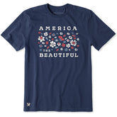 Men's Patriotic Wildflowers Short Sleeve Crusher Tee