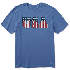 Men's Red White and USA Short Sleeve Crusher Tee
