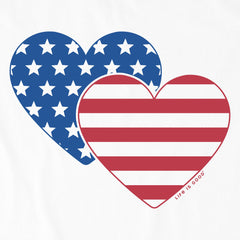 Women's Flag Heart Duo Short Sleeve Crusher Tee
