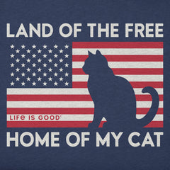Women's Land of the Free Home of My Cat Short Sleeve Crusher Tee