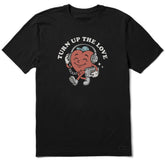 Men's Turn Up the Love Heart Mascot Short Sleeve Crusher Tee