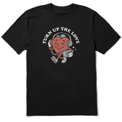 Men's Turn Up the Love Heart Mascot Short Sleeve Crusher Tee