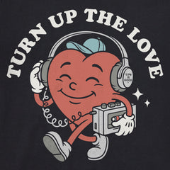 Men's Turn Up the Love Heart Mascot Short Sleeve Crusher Tee