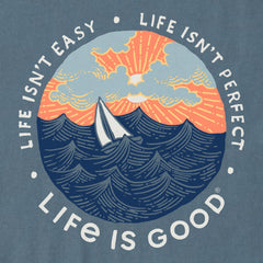 Men's Life is Good Sailor Short Sleeve Crusher Tee