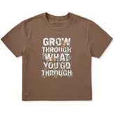 Women's Grow Through Floral Vine Short Sleeve Crusher Boxy Tee