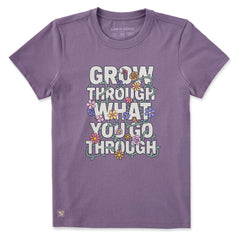 Women's Grow Through Floral Vine Short Sleeve Crusher Tee