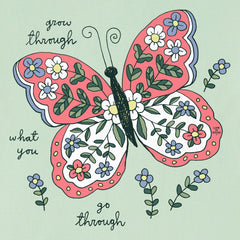 Women's Doodle Butterfly Grow Through Short Sleeve Crusher Tee