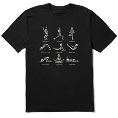 Men's Skeleton Yoga Poses Short Sleeve Crusher Tee