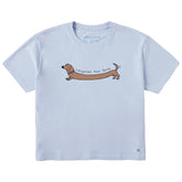 Women's Lengthen Your Spine Dachshund Short Sleeve Crusher Boxy Tee